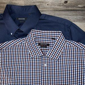 Indochino Button Up Shirt Mens Size XL Long Sleeve Casual Dress LOT OF TWO